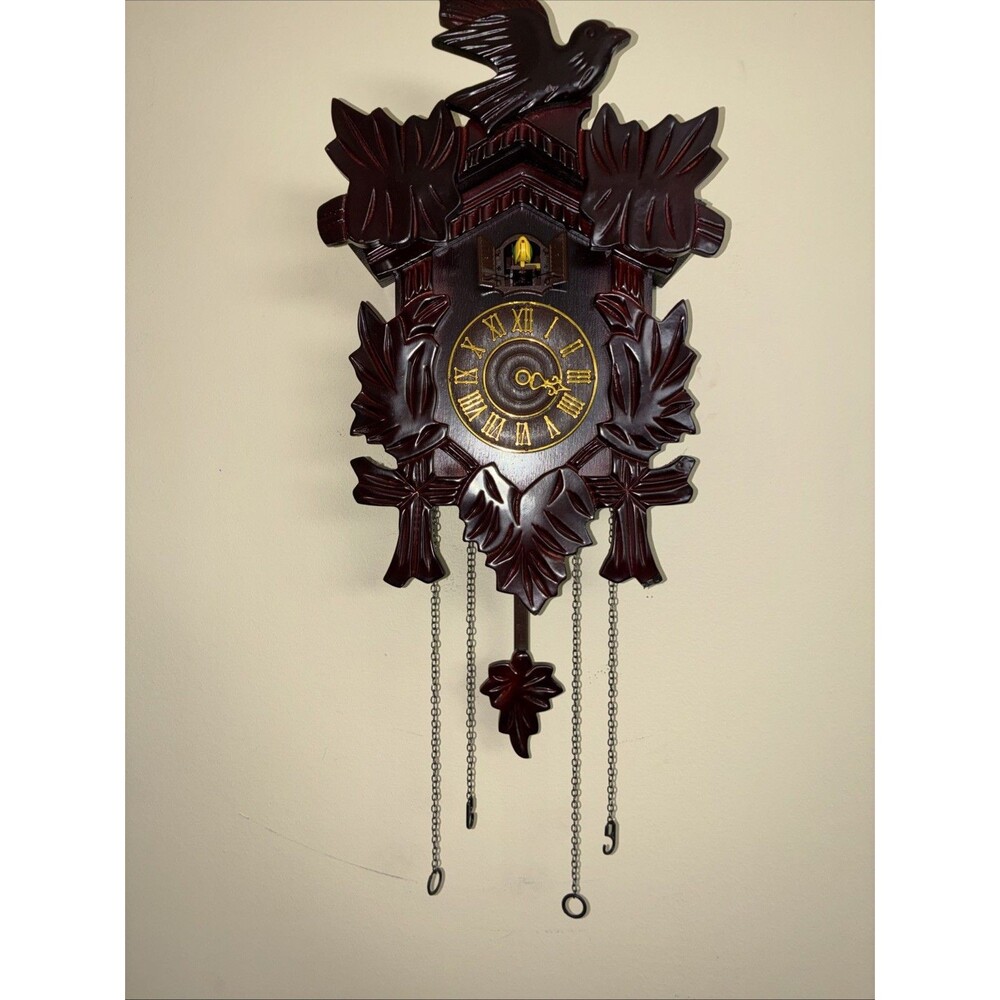 Wood Coo Coo Clock About 14” Tall X 9” Wide Project Clock Or For Parts